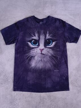 Kitty Cat Face Tie Dye The Mountain T-Shirt UNISEX